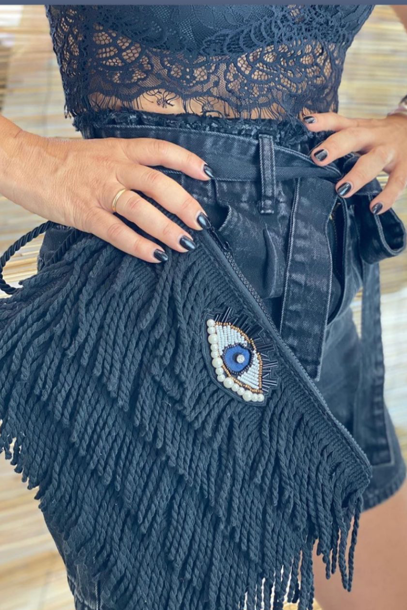 FOFI CLUTCH BLACK -Sorena χειροποίητο τσαντάκι