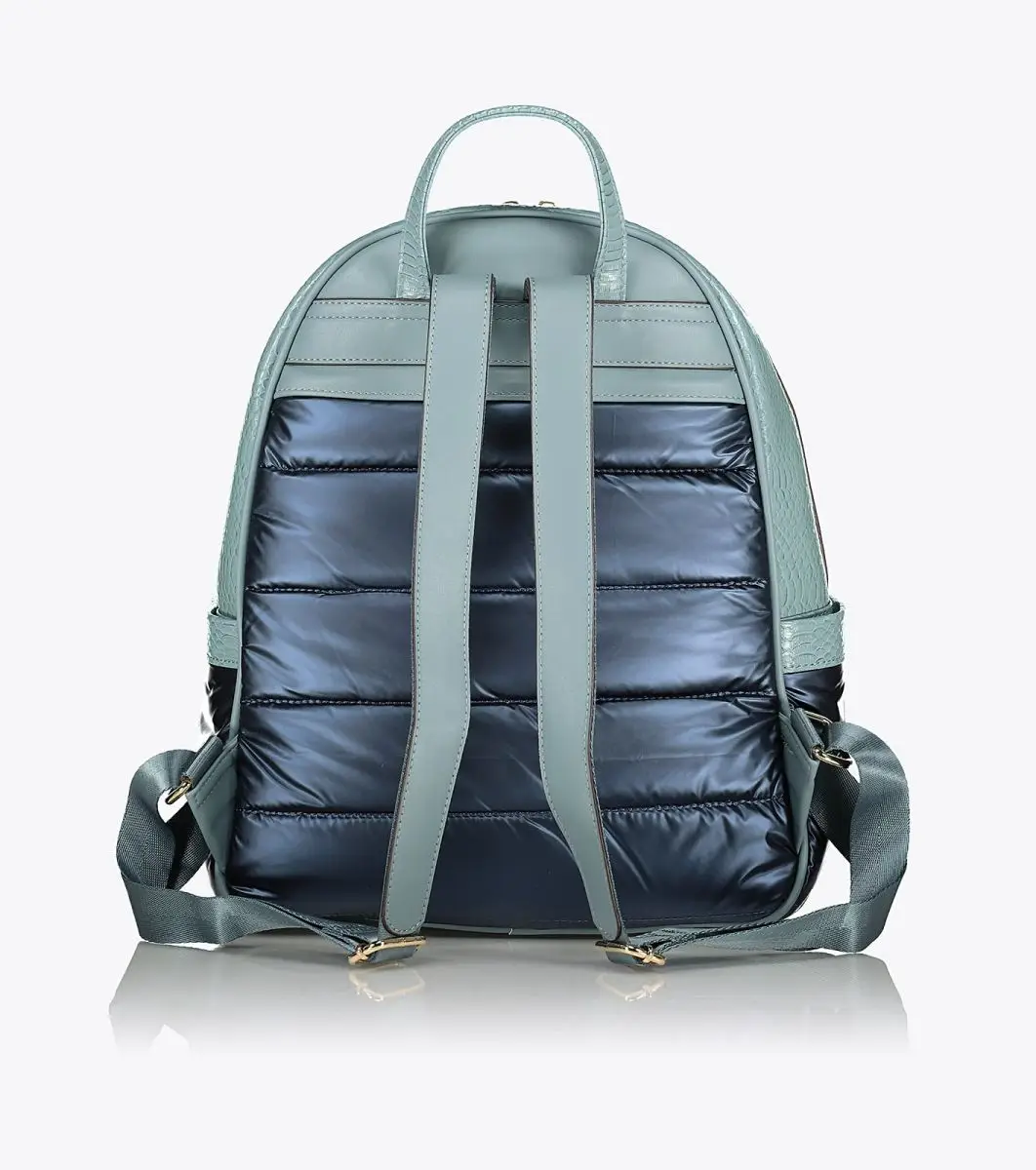 BACKPACK JUNIPER COMBINED NYLON WITH LEATHERETTE